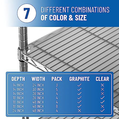 Set of 4 Shelf Liners for Wire Shelf Liner (24 Sq Ft)