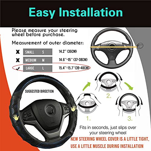 Large Size Steering Wheel Cover Great Grip 15.75 Inch