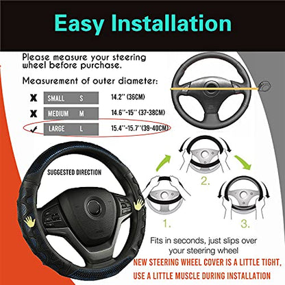 Large Size Steering Wheel Cover Great Grip 15.75 Inch