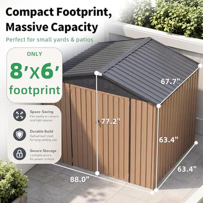 6' x 8' Outdoor Metal Storage Shed