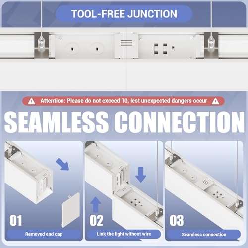 Whtie 1 Pack 4FT LED Linear Lights 50