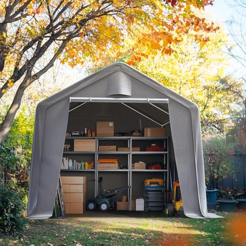 10x12FT Large Outdoor Storage Shed Workshop Shelter with Roll