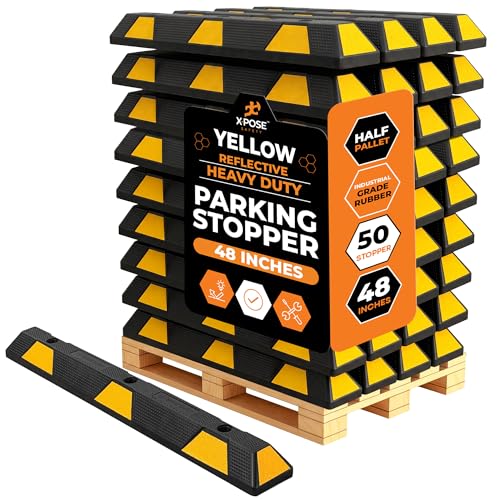 48" Heavy Duty Rubber Parking Stopper (50 Count)