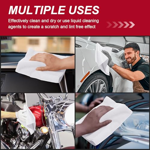 200 Pcs Microfiber Cleaning Cloth 16x16 Inch Microfiber Towels for Car Ultra Absorbent Cleaning Rags Reusable Lint Free Streak Free Detailing Towel for Car Washing Drying Dusting (200 Count)