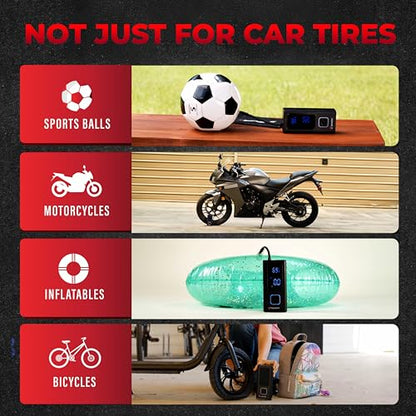 POCKET AIR Tire Inflator Portable Air Compressor by BULLSEYE for Tires