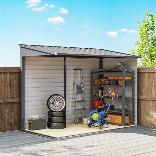 4.6' x 9' Steel Outdoor Storage Shed Waterproof Lean