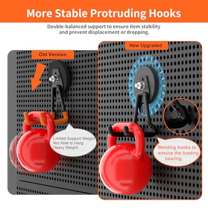 Strong Magnetic Hooks Heavy Duty Upgraded Large Magnets with Hooks Magnetic Garage Hooks for Hanging Shovel (4 Count)