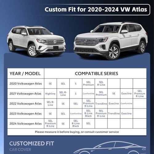 10 Layers SUV Car Cover Custom Fit for Volkswagen VW Atlas