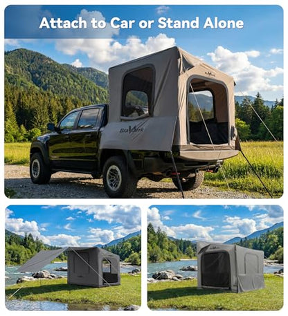 Inflatable Truck Bed Tent with Detachable Zippered Awning
