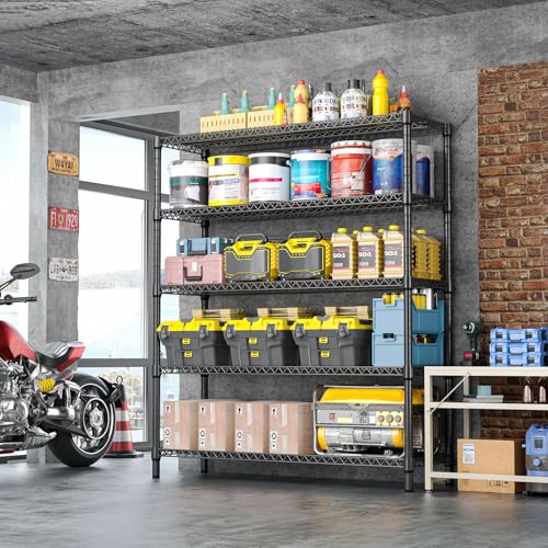 5 Tier Adjustable Heavy Duty Metal Storage Shelving Unit