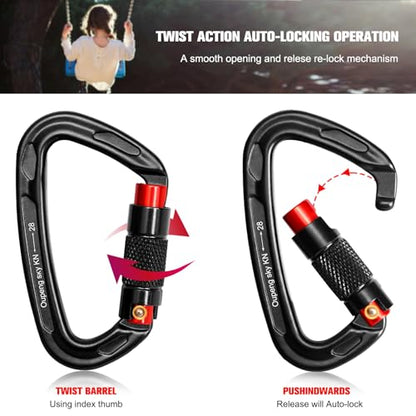 Auto Locking Carabiner Clips (2 Count)