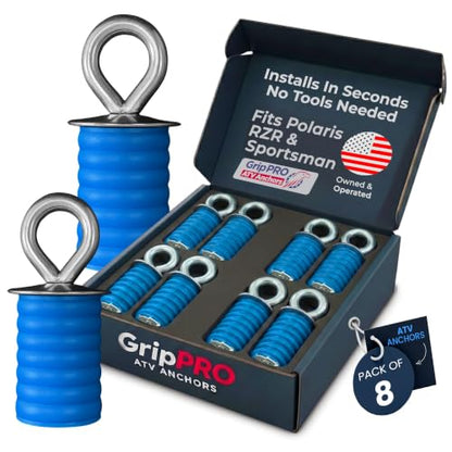 GripPRO ATV Lock & Ride Tie Down Anchors Fit Polaris RZR (8 Count)