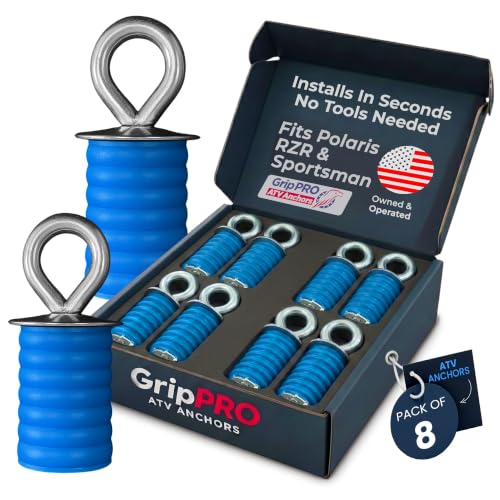 GripPRO ATV Lock & Ride Tie Down Anchors Fit Polaris RZR (8 Count)