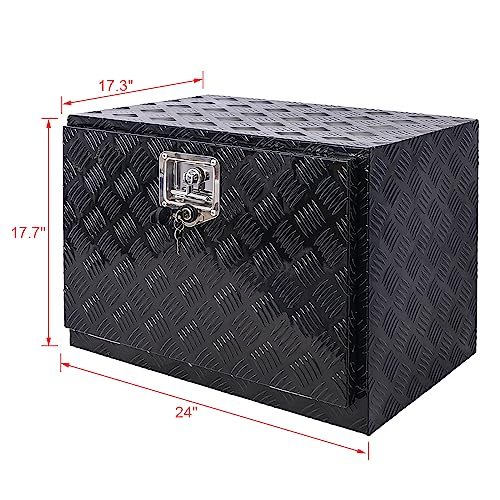 24in Aluminum Tool Box with Lock Keys for Truck Car
