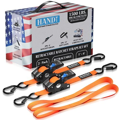 USA Based Retractable Ratchet Straps (2 Count)