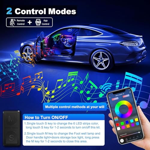 Dreamcolor Acrylic Interior Car LED Strip Light with Wireless APP