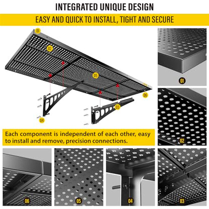 4 Pack 1.64x4ft Adjustable Garage Wall Shelving 1120lbs Load Capacity Heavy Duty Wall Mounted Storage Shelf Metal Floating Shelves for Garage (4 Count)