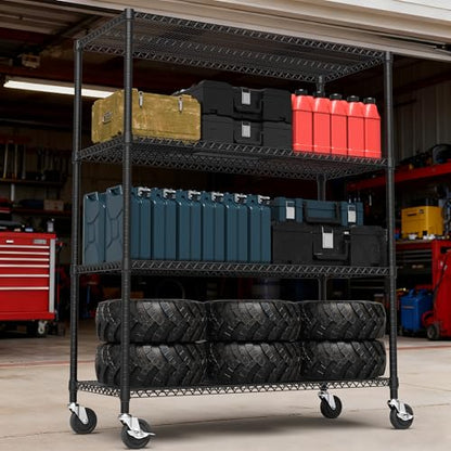 2640LBS 53.1" W 4 Tiers Shelf Steel Storage Shelves Shelving Unit Steel Organizer Wire Rack for Home