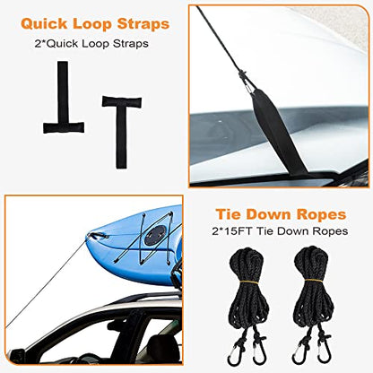 Universal Soft Roof Rack Pads for Kayak（Black）