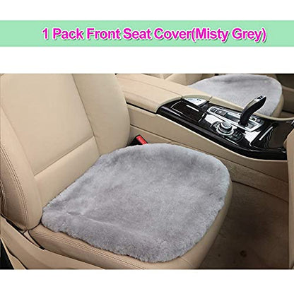 Gray Genuine Sheepskin Car Seat Cover for Fuzzy Fur Wool Cushion