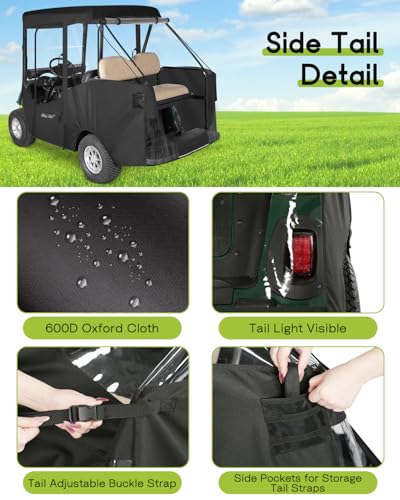 4 Passenger Golf Cart Enclosure for EZGO RXV Short Roof Rain Cover