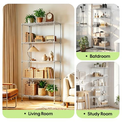 5 Tier Wire Storage Shelves