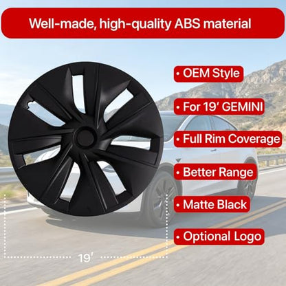 Wheel Cover Fits for Tesla Model Y Hubcap 19 Inch 2020 (4 Count)