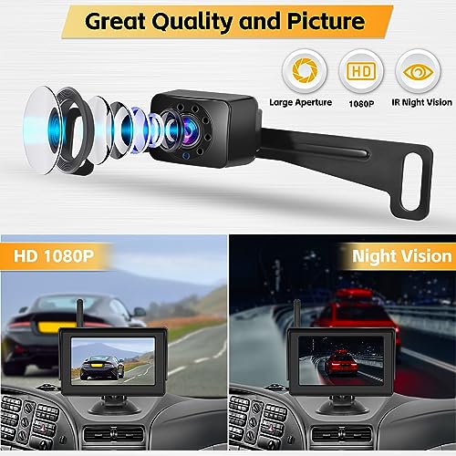 Wireless Backup Camera System 4.7 Inch Car Monitor Kit