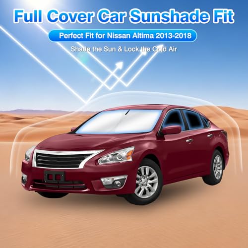 Windshield Sun Shade for Nissan Altima 2013 2014 2015 2016 2017 2018 Car Window Shades Thicken UV Block and Blackout Privacy Foldable Sunshades 8PCS Accessories Keep Cool Sun Visor Covers (8 Count)