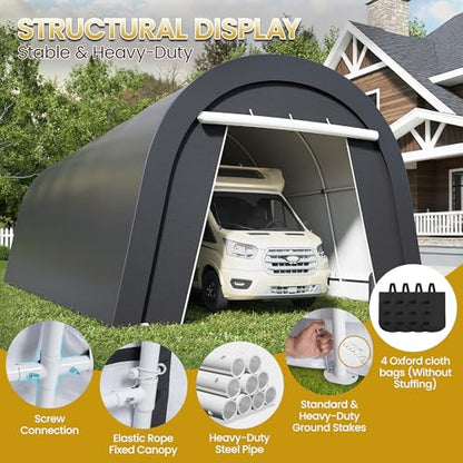 12' x 25' Carport with 6 Heavy Duty Ground Stakes