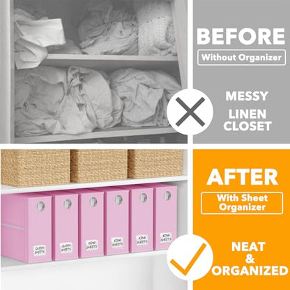 6 Pack Bed Sheet Organizers and Storage (6 Count)