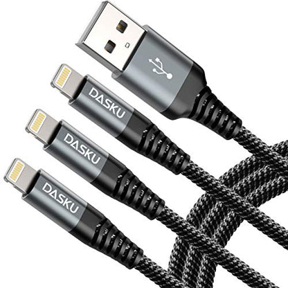 iPhone Charging Cable [MFi Certified] Long USB A Lightning Cable 10FT 3Pack (30 Foot)