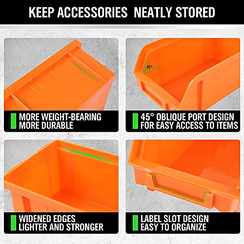 30-Bin Wall-Mounted Storage Bins, Heavy-Duty Garage Tool Organizer for Screws, Nuts, Bolts, Nails, Small Hardware Parts - Easy Installation and Customizable (30 Count)