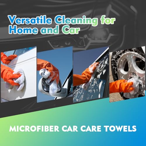 White Microfiber Cleaning Cloth 20 Pack 11.5 x 11.5 inch Microfiber Towels for Cars Ultra Absorbent Car Washing Cloth Lint Free Streak Free Cleaning Rags for Car (20 Count)