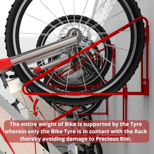 No Lift Vertical Bike Hanger Simple & Secure Space Saving Bike Wall Mount for Garage & Commercial Use Bicycle Holder for Mountain and Road Bikes (2 Count)