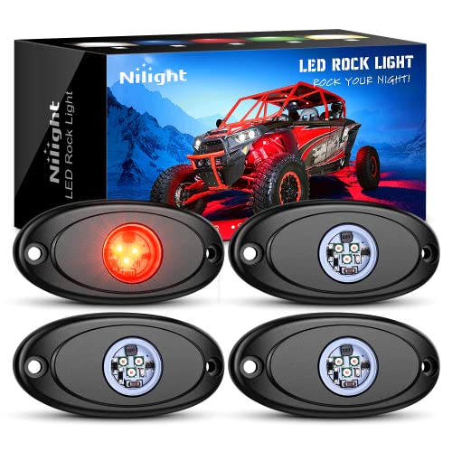 4PCS Red LED Rock Lights Underglow Wheel Well Pods (4 Count)