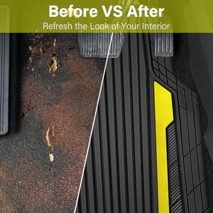 Yellow Car Mats Metallic