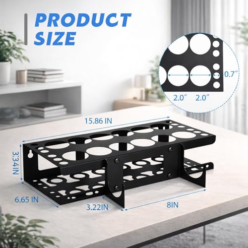 1 Pack Caulking Tube and Gun Holder 12 Slot 15.86 x 9.87x 3.34 Inch Caulking Gun Storage Rack with Horizontally Base Sealant Organizer for Garage Workshop Work Van Wall Mounted Tube Nozzle