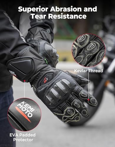 Leather Motorcycle Gloves for Men and Women