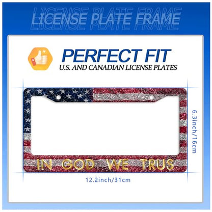 in God We Trust License Plate Frame Stainless Steel Car Accessory 12.3x6.3
