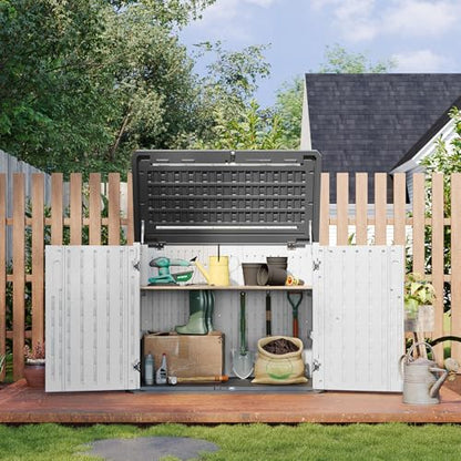 Outdoor Storage Cabinet 35 Cu.Ft Outdoor Trash Can Storage Shed