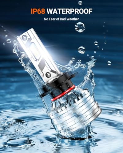 H7 Bulbs, 120,000LM 1700% Brightness, H7 6500K Cool White LED Bulbs, IP68 Waterproof 80000Hrs Lifespan, 5X Heat Dissipation driving LED Bulbs, Plug and Play, 2 Pack