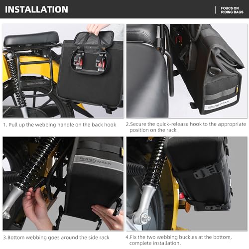 Motorcycle Saddlebag 13L Waterproof Luggage Bag Quick Release Motorcycle Side Bag for Motorbike Travel
