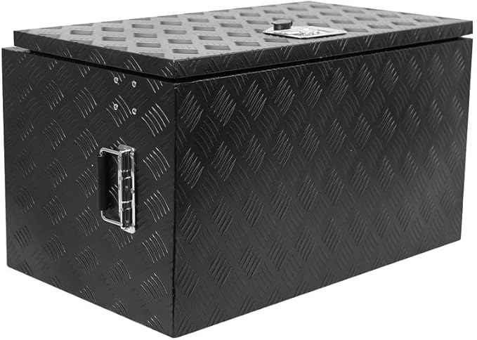 30 Inch Heavy Duty Aluminum Tool Box - Waterproof Square Truck Storage Organizer Chest for Pickup Truck Bed, RV Trailer - T-Handle Lock and Keys Included 30"(W) x 17"(D) x 18"(H)