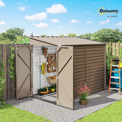 4.6' x 9' Steel Outdoor Storage Shed Waterproof Lean