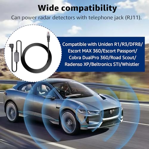 USB C to RJ11 Radar Detector Power Cord for Escort Uniden Cobra