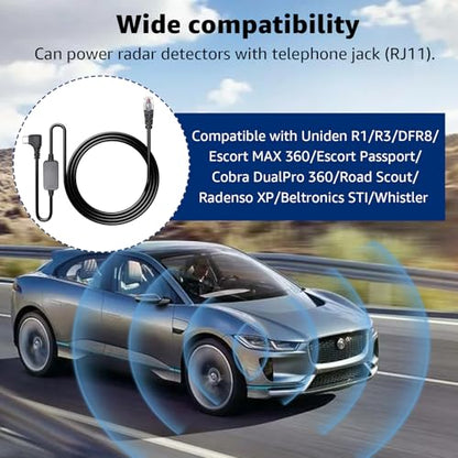 USB C to RJ11 Radar Detector Power Cord for Escort Uniden Cobra