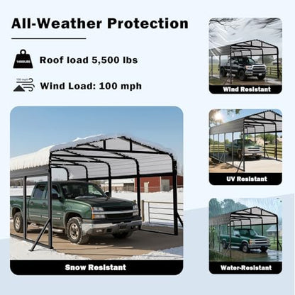 10x15FT Heavy Duty Metal Carport
