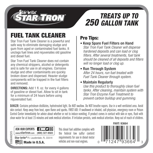 STAR TRON Enzyme Formula Fuel Tank Cleaner