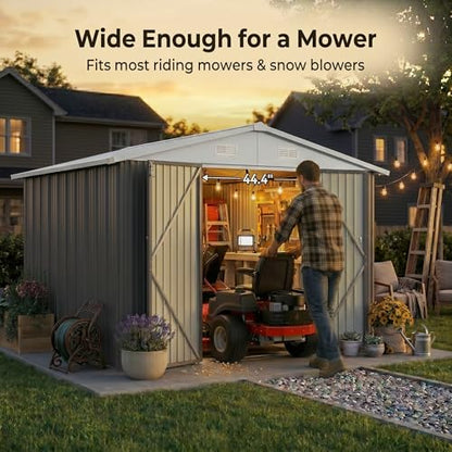 10x10 FT Outdoor Storage Shed with Floor Frame